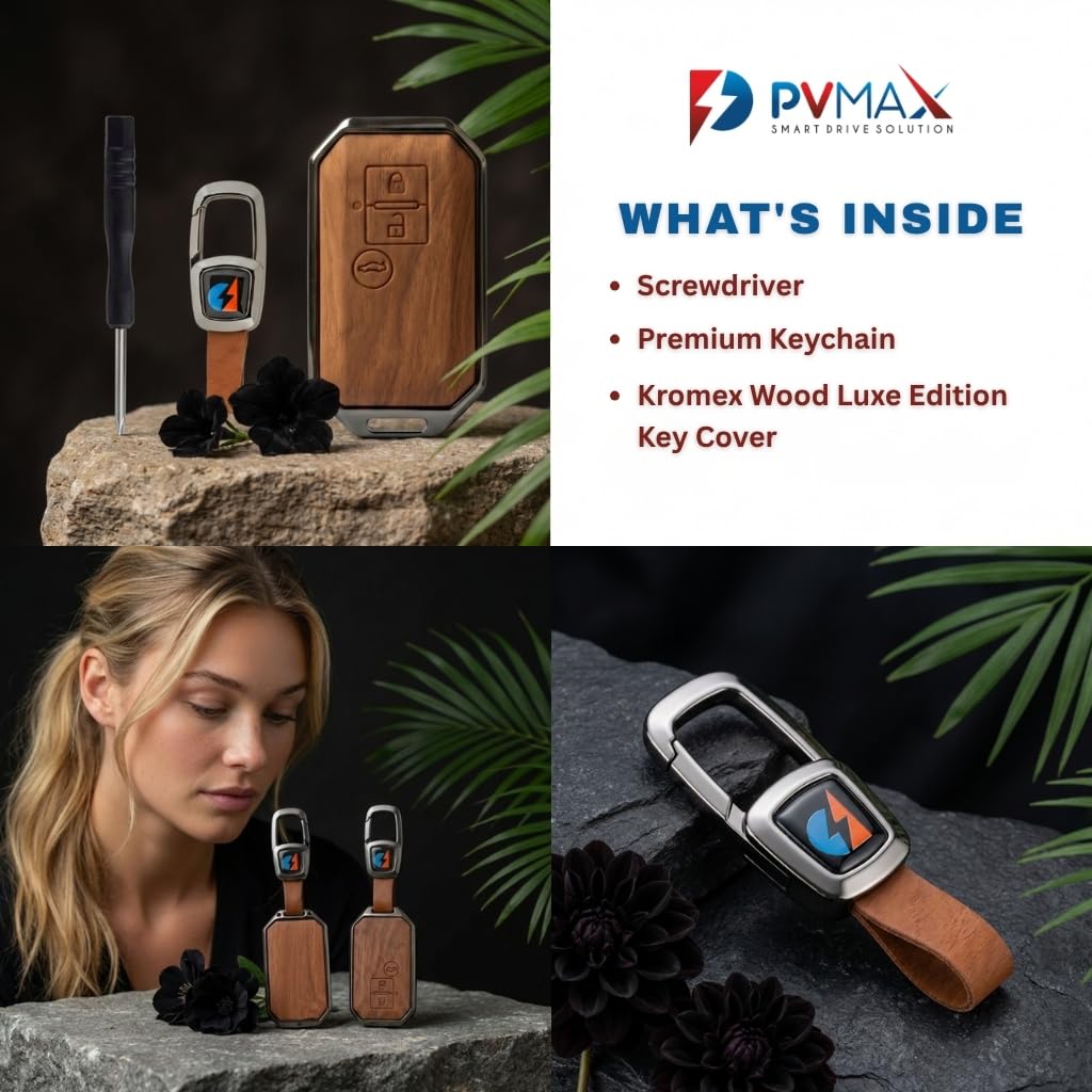 Pvmax® Kromex Wood Luxe Edition Metal Key Cover Compatible for
